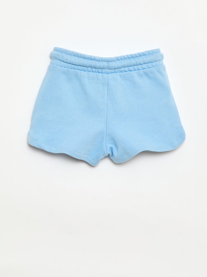 Effen short van lichte molton Blauw - Kiabi