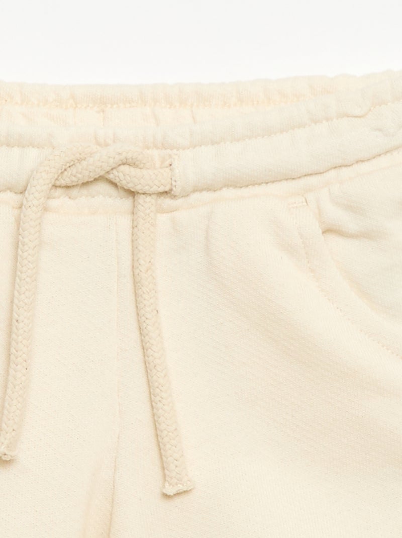 Effen short van lichte molton Wit - Kiabi