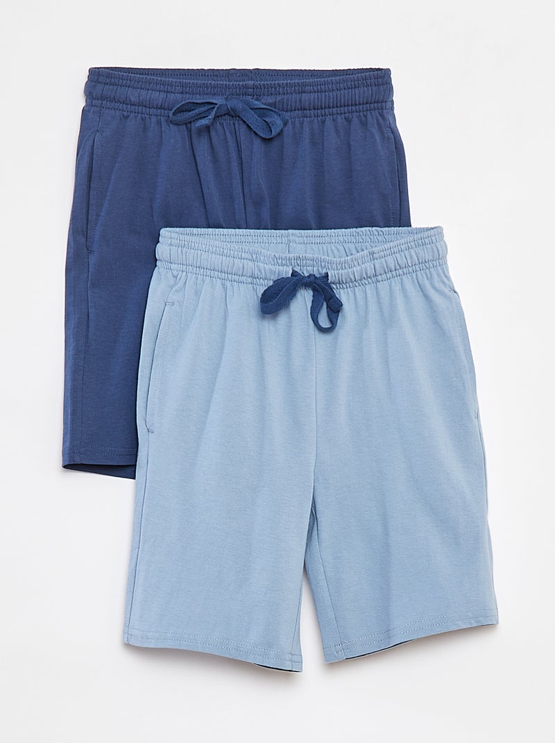 Effen short van lichte spijkerstof met 2 zakken Blauw - Kiabi
