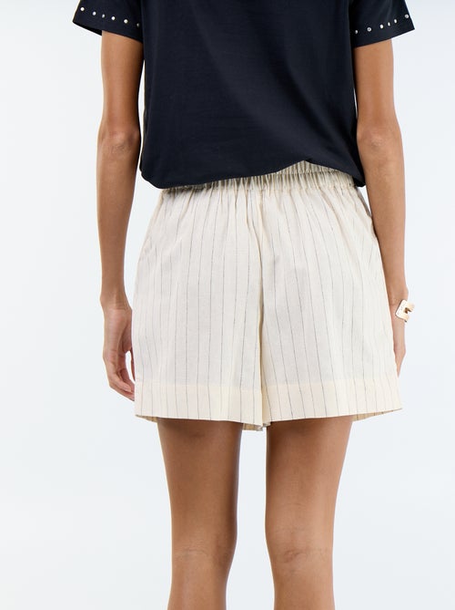 Effen short van linnenmix - Kiabi