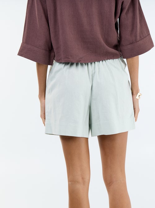 Effen short van linnenmix - Kiabi