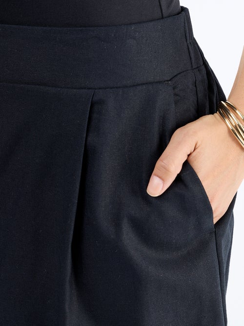 Effen short van linnenmix - Kiabi