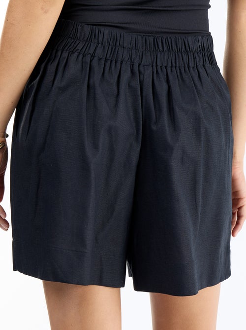 Effen short van linnenmix - Kiabi