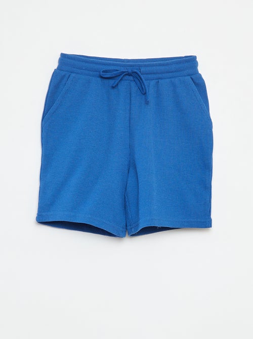 Effen short van tricot met wafeltextuur - Kiabi