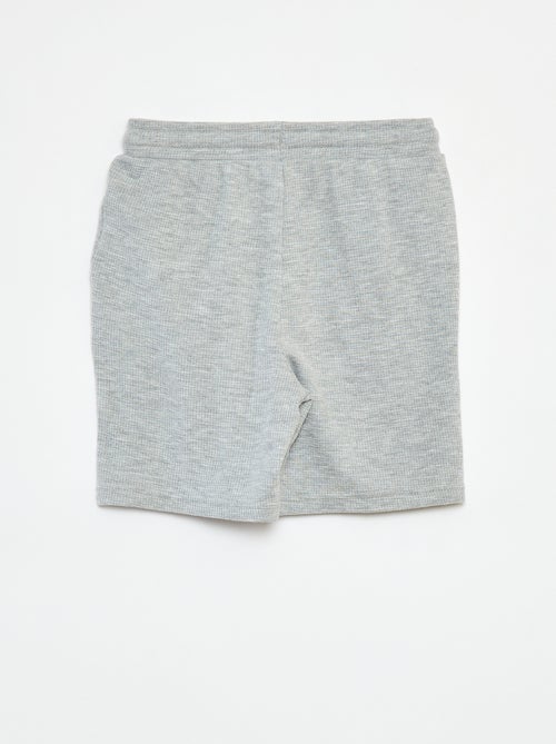 Effen short van tricot met wafeltextuur - Kiabi