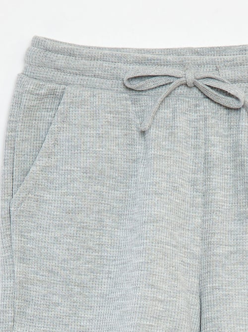 Effen short van tricot met wafeltextuur - Kiabi