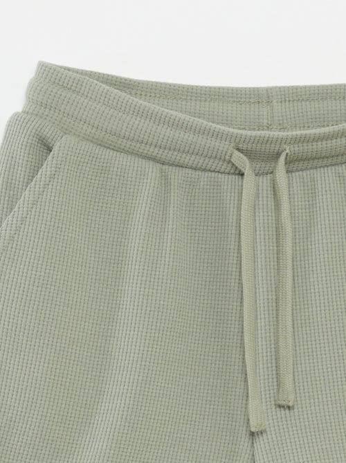 Effen short van tricot met wafeltextuur - Kiabi