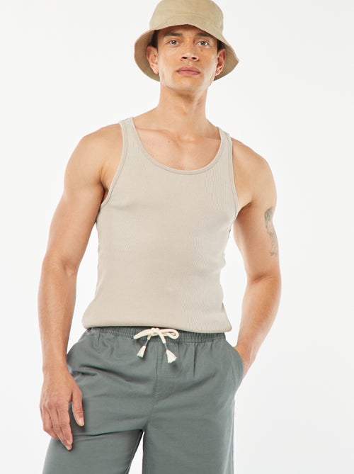Effen singlet van ribtricot - Kiabi