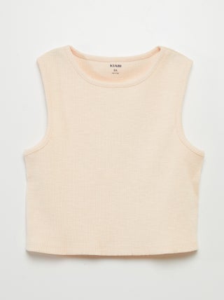 Effen singlet van ribtricot