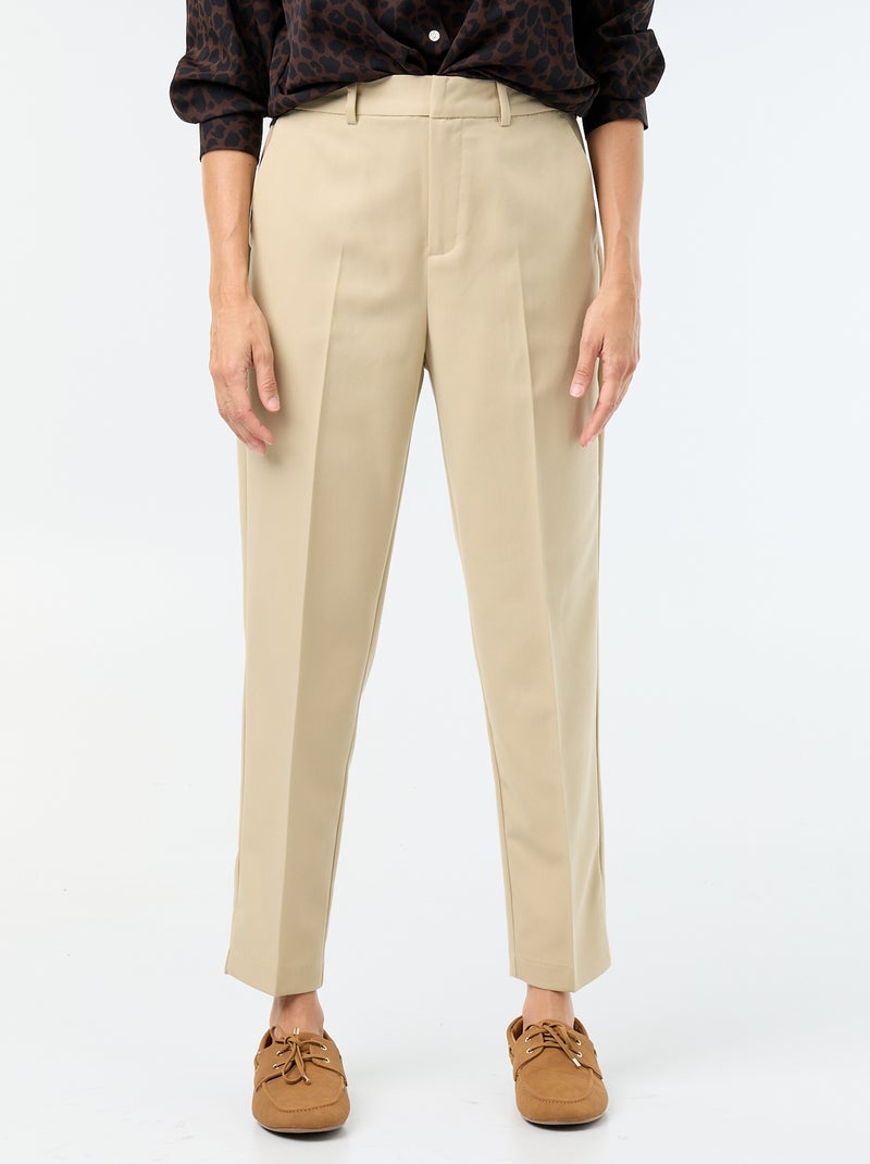 Effen skinny broek met 2 zakken Biege - Kiabi
