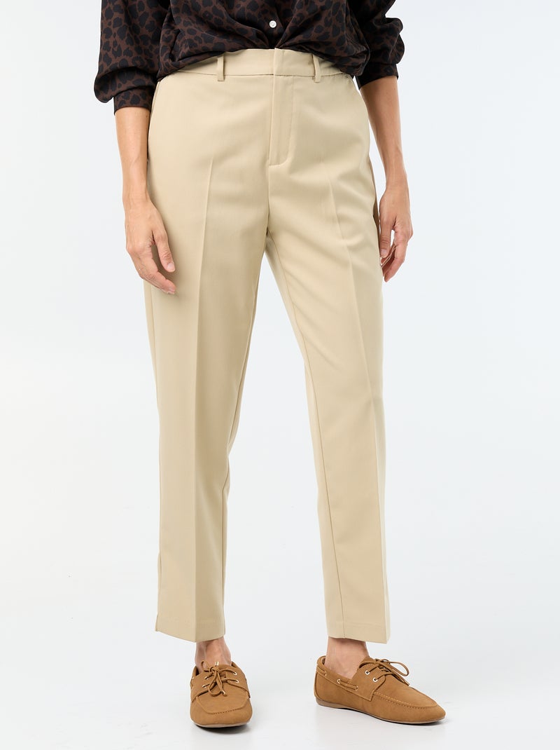 Effen skinny broek met 2 zakken Biege - Kiabi