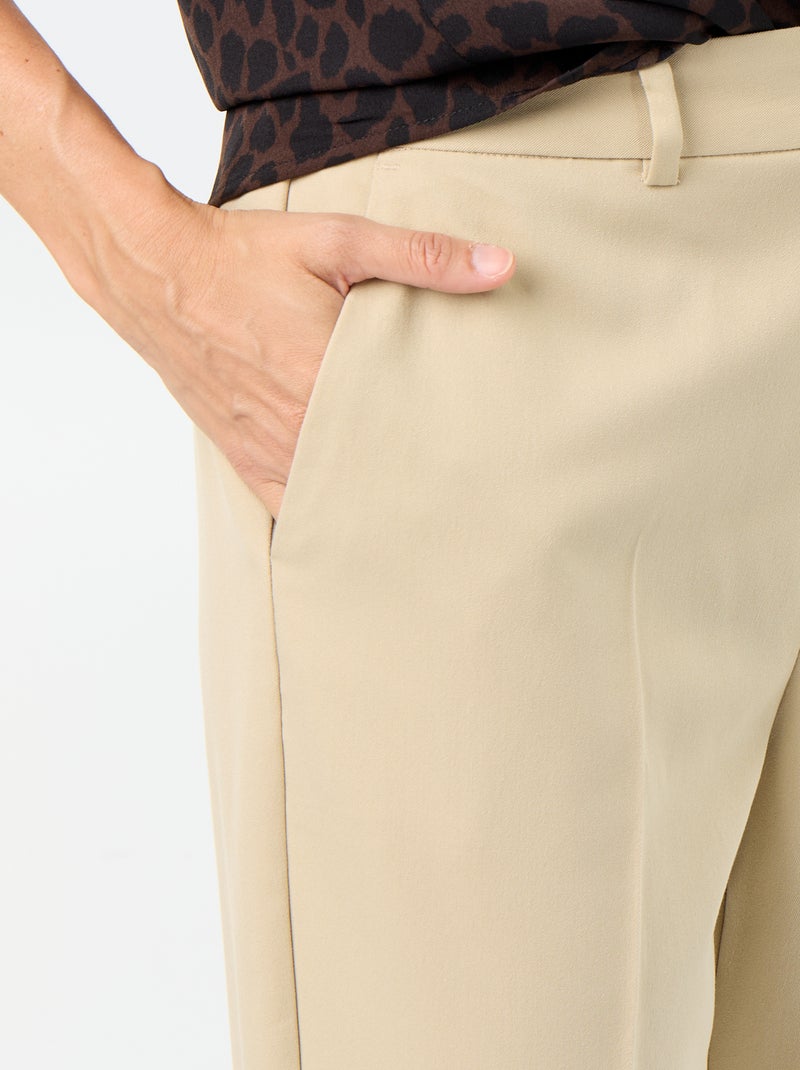 Effen skinny broek met 2 zakken Biege - Kiabi