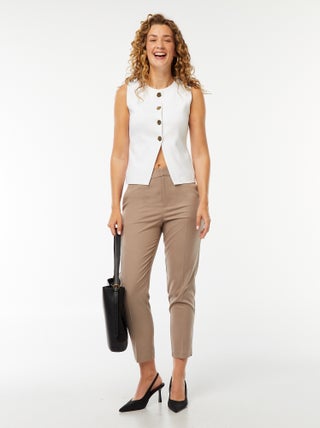 Effen skinny broek met 2 zakken