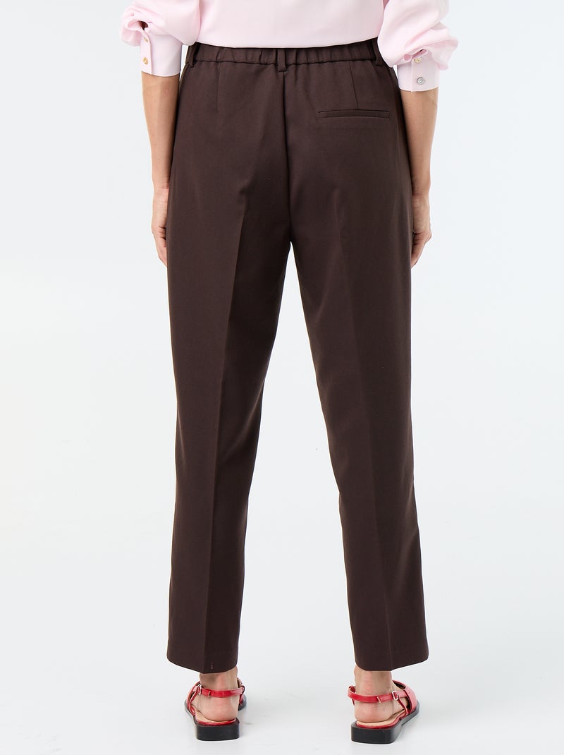 Effen skinny broek met 2 zakken Bruin - Kiabi