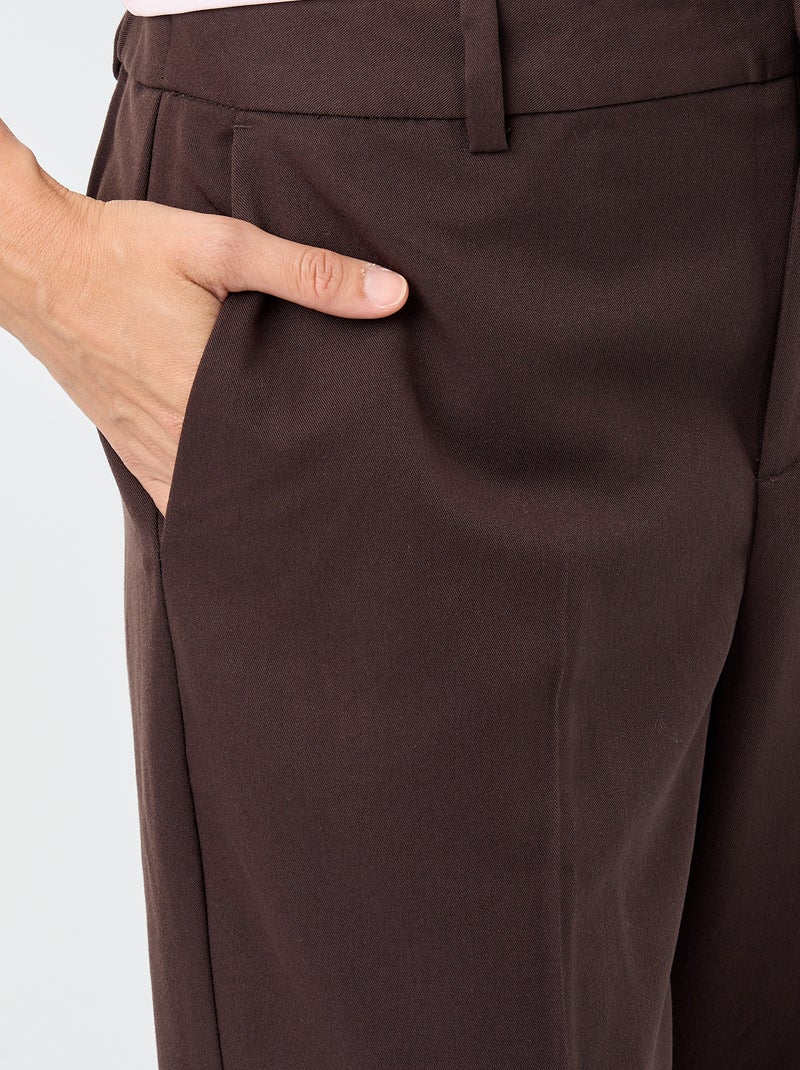 Effen skinny broek met 2 zakken Bruin - Kiabi