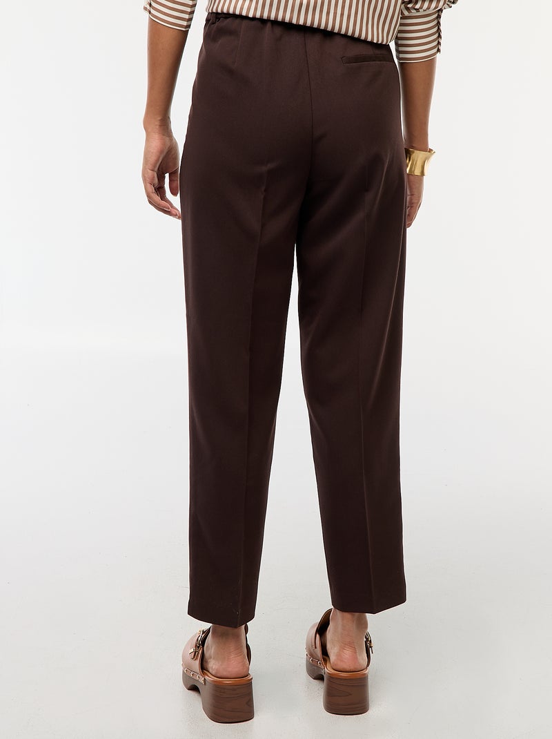 Effen skinny broek met 2 zakken Bruin - Kiabi