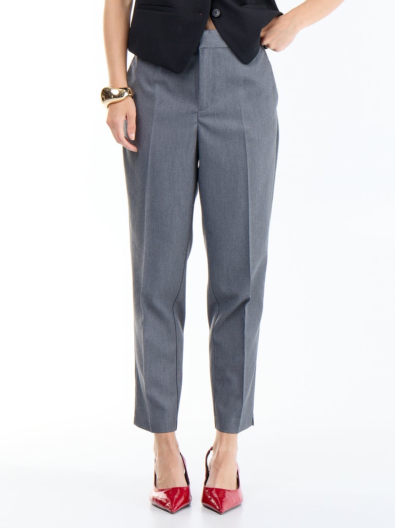 Effen skinny broek met 2 zakken Grijs - Kiabi