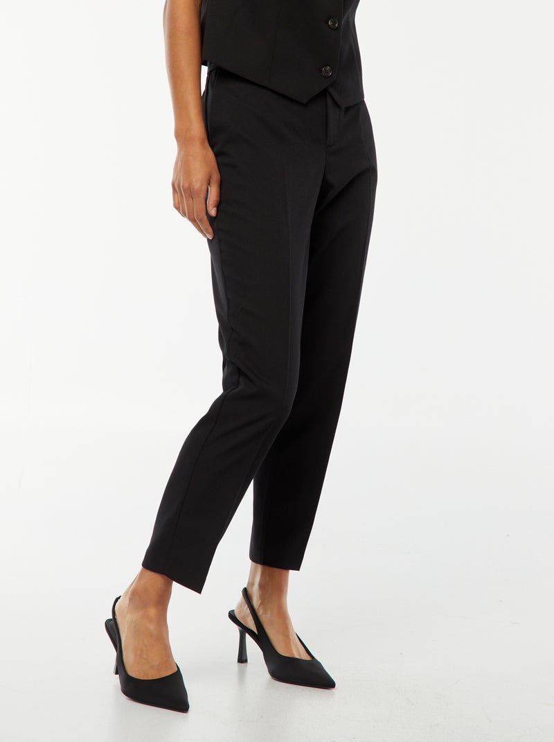 Effen skinny broek met 2 zakken zwart - Kiabi