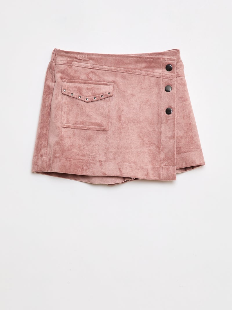 Effen skort van suèdine Rose - Kiabi