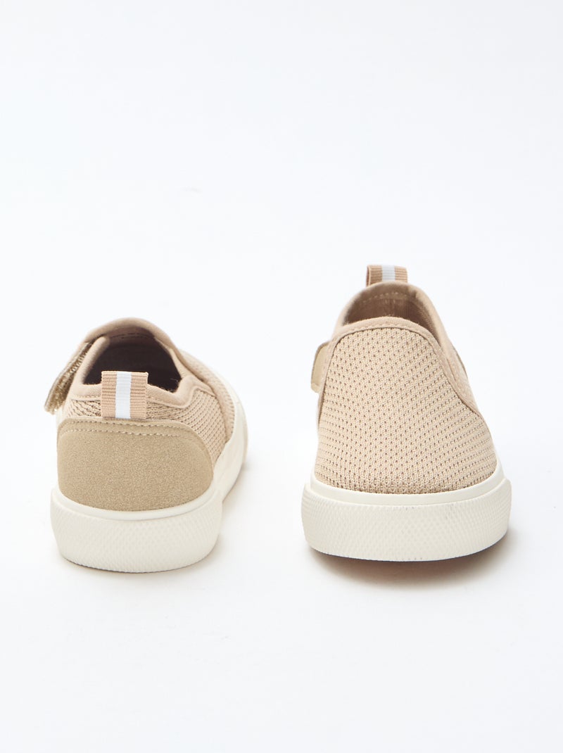 Effen sneakers van mesh | Instapmodel Biege - Kiabi