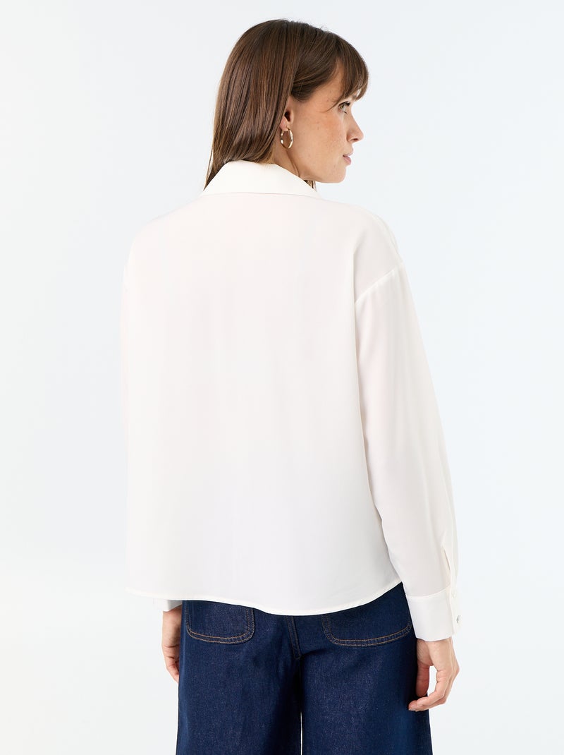 Effen soepele blouse Wit - Kiabi