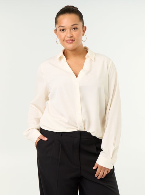 Effen soepelvallende blouse - Kiabi