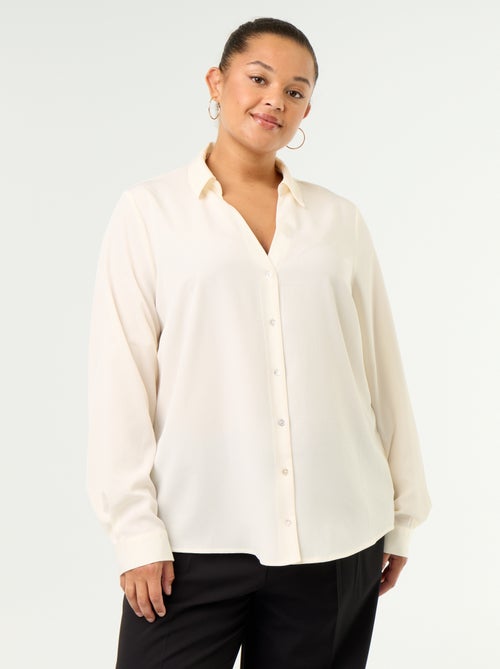 Effen soepelvallende blouse - Kiabi