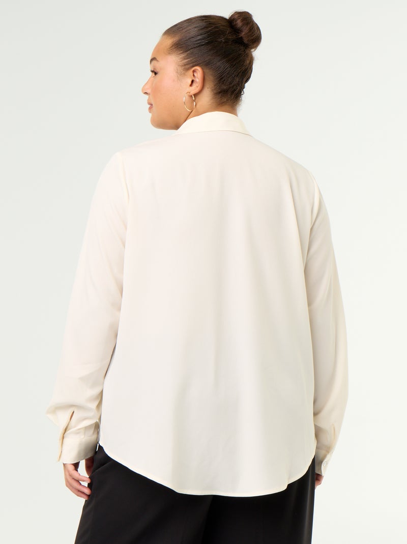 Effen soepelvallende blouse Biege - Kiabi