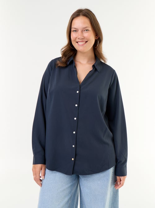 Effen soepelvallende blouse - Kiabi