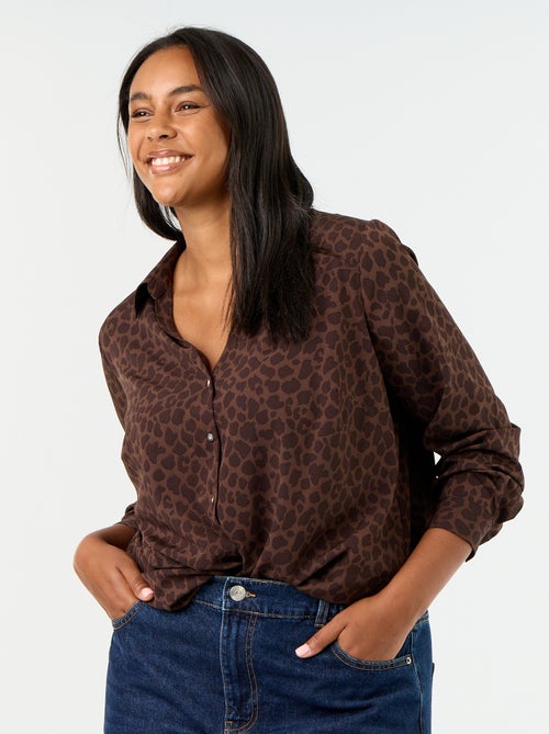 Effen soepelvallende blouse - Kiabi