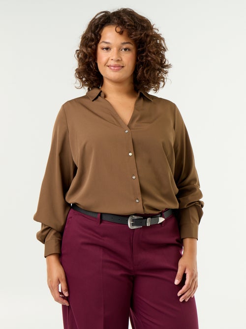 Effen soepelvallende blouse - Kiabi