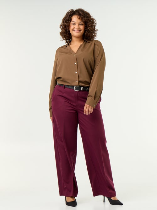 Effen soepelvallende blouse - Kiabi