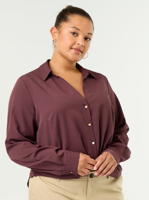 Effen soepelvallende blouse - Kiabi