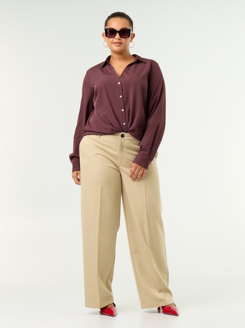 Effen soepelvallende blouse - Kiabi