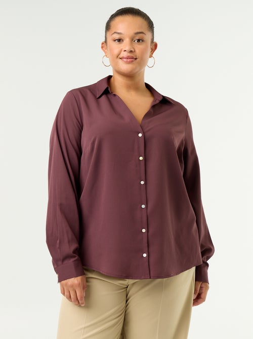 Effen soepelvallende blouse - Kiabi