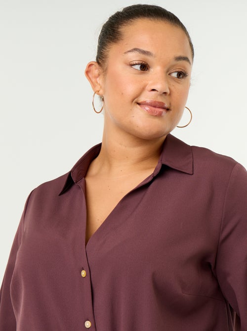 Effen soepelvallende blouse - Kiabi