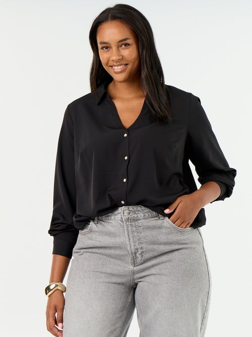 Effen soepelvallende blouse - Kiabi