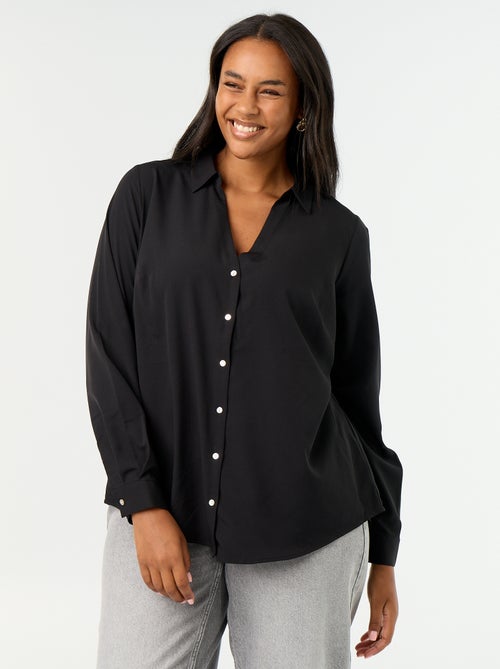 Effen soepelvallende blouse - Kiabi