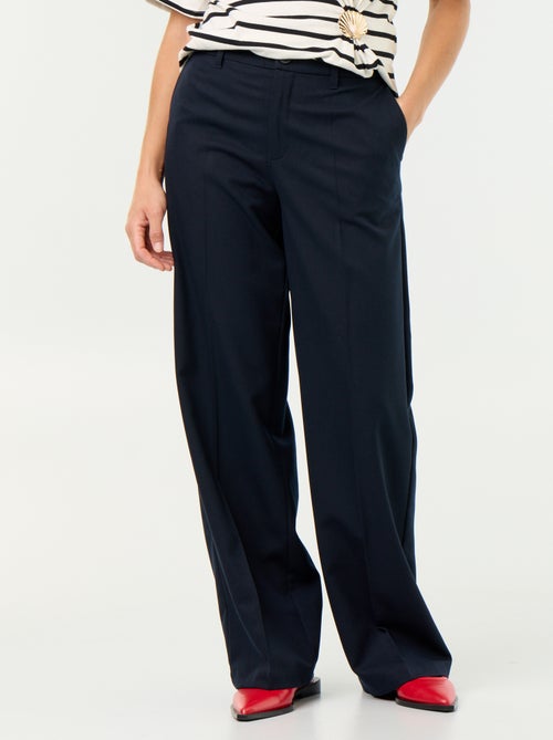 Effen, soepelvallende broek met wijde pijpen - Kiabi Effen, soepelvallende broek met wijde pijpen - Kiabi