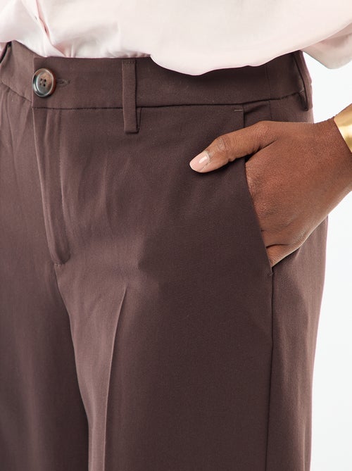 Effen, soepelvallende broek met wijde pijpen - Kiabi