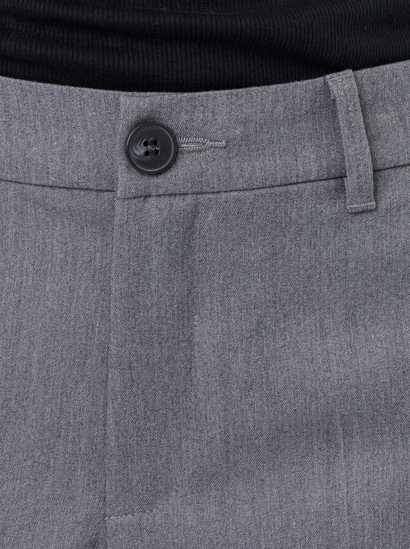 Effen, soepelvallende broek met wijde pijpen Grijs - Kiabi