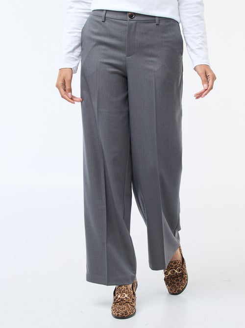 Effen, soepelvallende broek met wijde pijpen - Kiabi