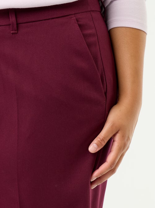 Effen, soepelvallende broek met wijde pijpen - Kiabi