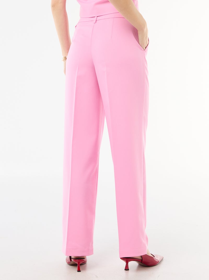 Effen, soepelvallende broek met wijde pijpen Rose - Kiabi