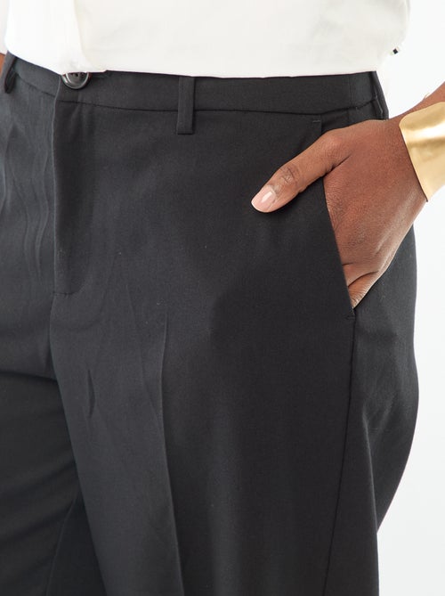 Effen, soepelvallende broek met wijde pijpen - Kiabi