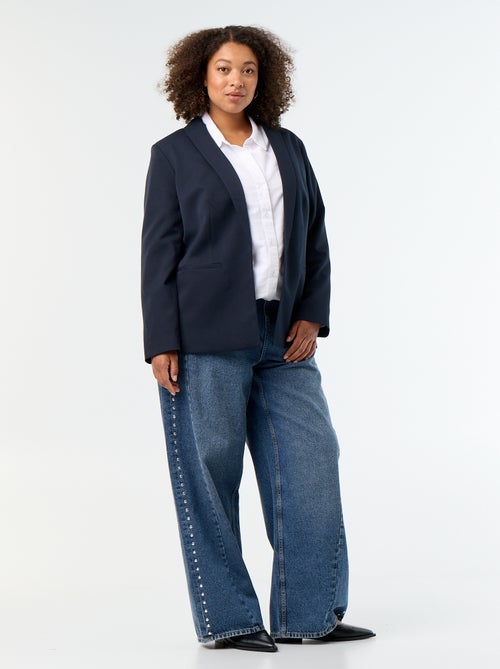 Effen soepelvallende oxfordblouse - Kiabi