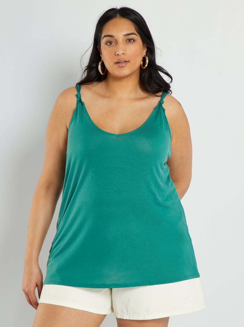 Effen, soepelvallende singlet GROEN - Kiabi