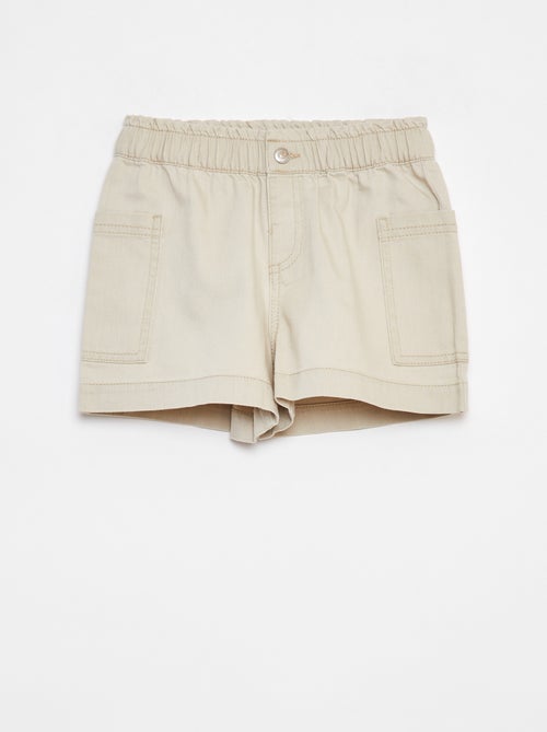 Effen spijkershort met zakken - Kiabi