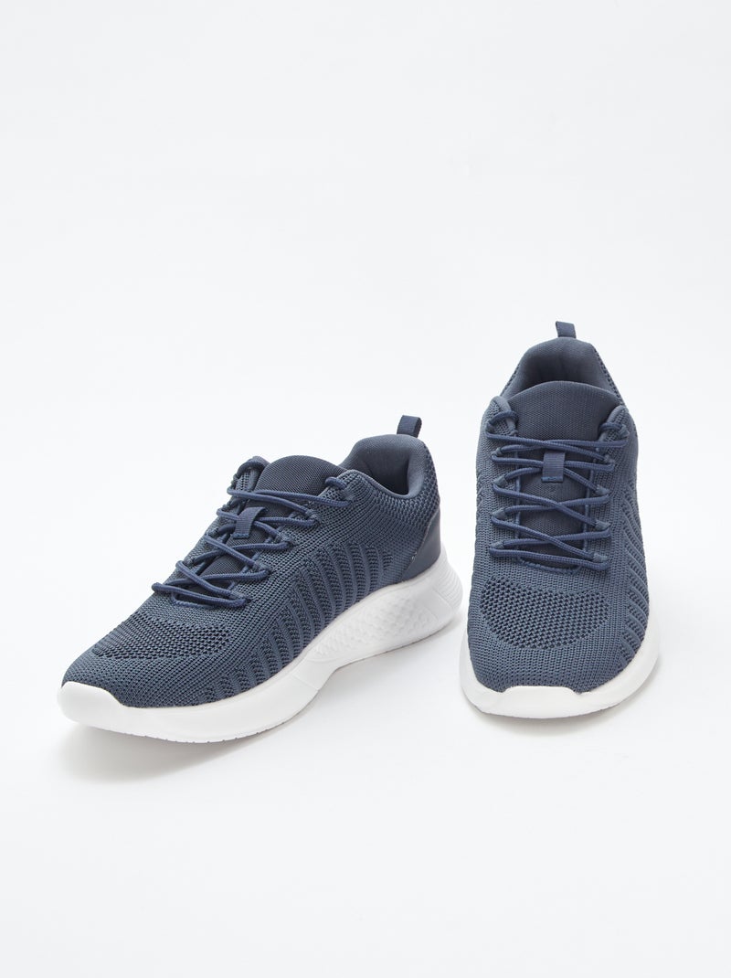Effen sportschoenen met veters Blauw - Kiabi