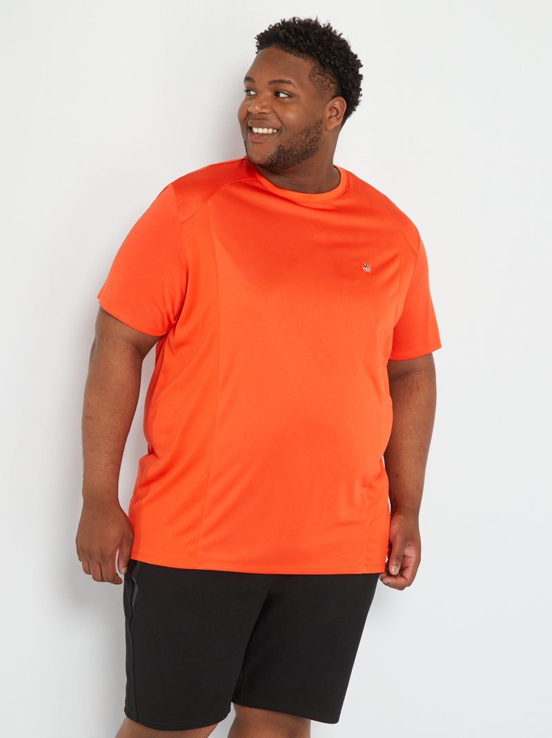 Effen sportshirt ORANJE - Kiabi